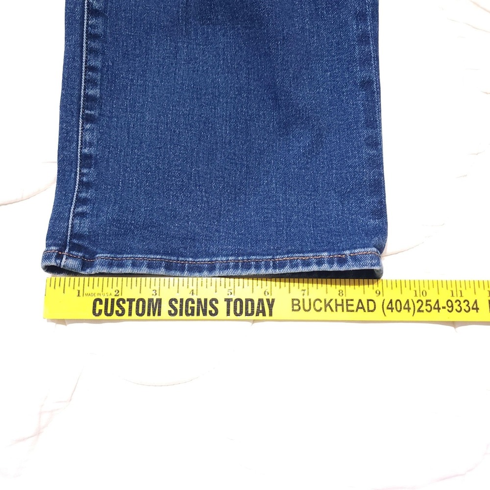 Express‎ Jeans Womens 10 Blue Mid Rise Ankle Bootcut Distressed Denim 30x26 - Picture 14 of 15